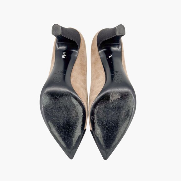 Chanel Gabrielle Coco Cap Toe Pumps EU 40.5 US 9.5-10 Beige Pointed High Heel - Picture 11 of 13